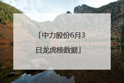 中力股份6月3日龙虎榜数据